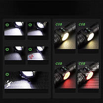 Ліхтар CB-A280-TG+COB, Li-Ion акумулятор, power bank, ЗП Type-C, 3 фільтри, магніт, zoom, Box, фото 3
