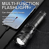 Ліхтар CB-A280-TG+COB, Li-Ion акумулятор, power bank, ЗП Type-C, 3 фільтри, магніт, zoom, Box, фото 4