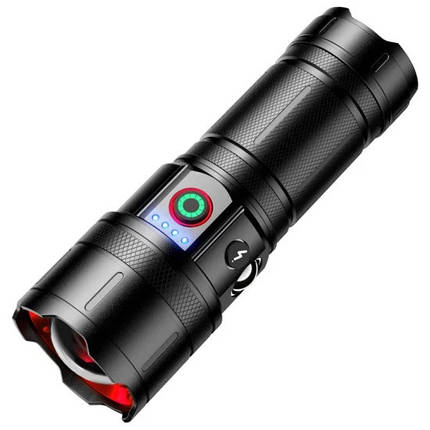 Ліхтар CB-B53-TG, 3х18650, power bank, індикація заряду, ЗП Type-C, zoom, Box, фото 1