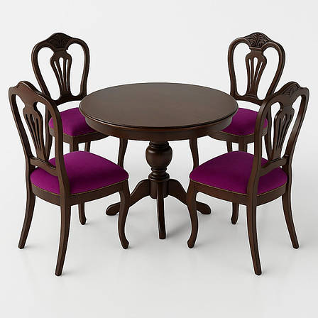 Стіл обідній круглий Анжеліка Fusion Furniture, колір горіх, горіх італійський, горіх лісовий, фото 1