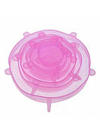 Набір силіконових кришок 6 шт рожеві UKC SL-06 (361064)