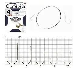 Гачок з повідцем Cobra ALLROUND (сер.CNA102) 10шт, розмір 4
