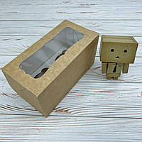 *10 шт* / Коробка для 2-ух кексів / 170х85х90 мм / Крафт / вікно-звичайн