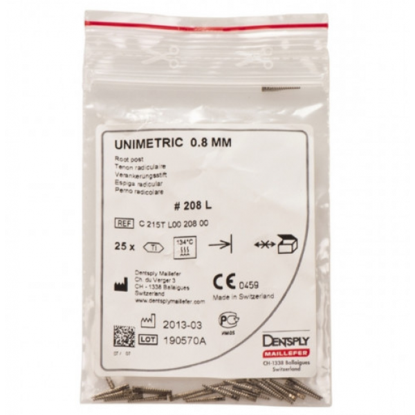 Титанові штифти Юніметрик Dentsply Sirona (25шт) 208L