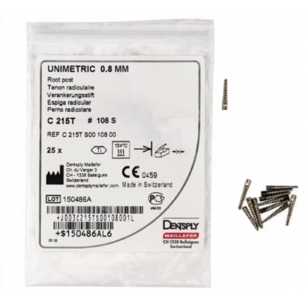 Титанові штифти Юніметрик Dentsply Sirona (25шт) 108L
