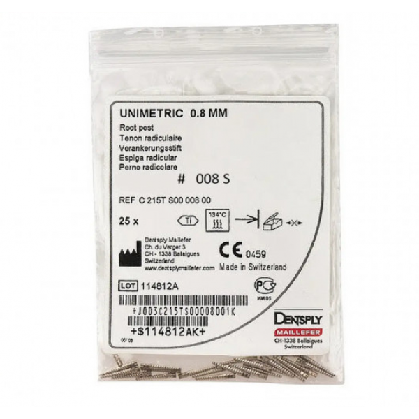 Титанові штифти Юніметрик Dentsply Sirona (25шт) 008S