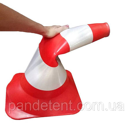 Конус дорожній гнучкий 50 см зі світловідбивними смугами, фото 2