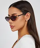 Окуляри сонцезахисні вузькі овальні в стилі міу міу Y2K леопардовий принт, фото 3