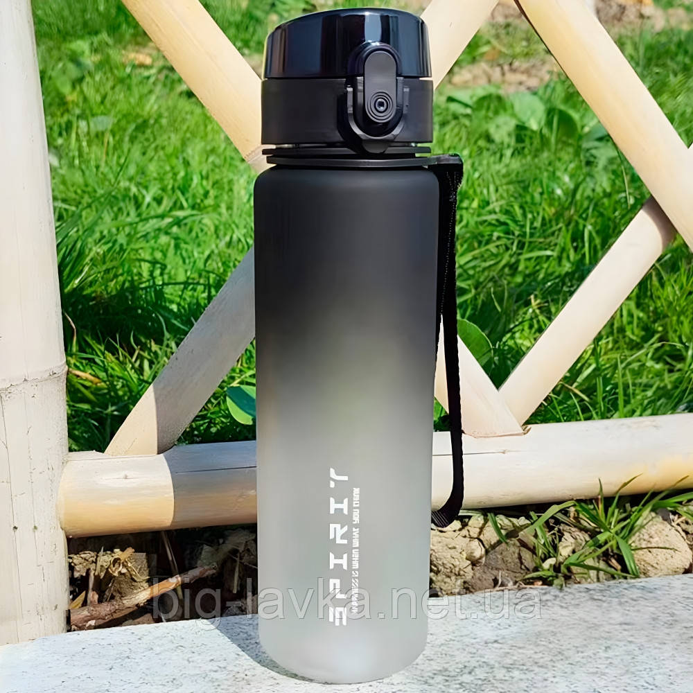 Спортивна пляшка з ситечком 1000 мл Чорний, фото 1