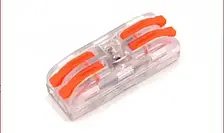 Клемник PCT-222 для з'єднання дротів — 2 контакти, 0,08-4мм2, 250 В, 32 А, прозорий