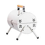 Вугільний гриль двосторонній портативний з решіткою, білий, фото 3