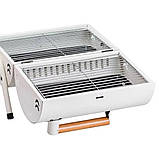 Вугільний гриль двосторонній портативний з решіткою, білий, фото 5