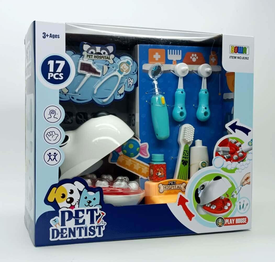 Ігровий набір «Pet Dentist» - стоматолог для песика, 17 аксесуарів, розвиваюча іграшка для дітей, фото 1