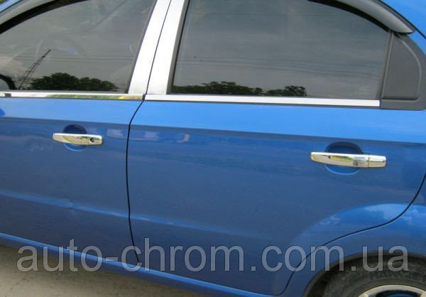 Нижняя окантовка окон Chevrolet Aveo 2006-2012 седан - фото 1 - id-p88048784