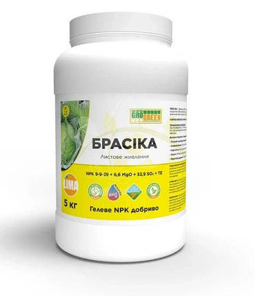 Добриво Гель БРАСІКА NPK 9-9-39+6,6MgO+54SO3 + TE Lima - 5 кг, фото 1