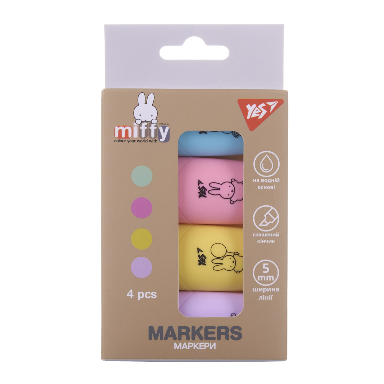 Маркер текстовий Miffy в наборі 4 шт. Yes (391093), фото 1