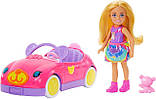 Ігровий Набір Барбі Челсі Подорожі Машинка та Ведмедик Barbie Chelsea Toy Car Set HXN05, фото 3
