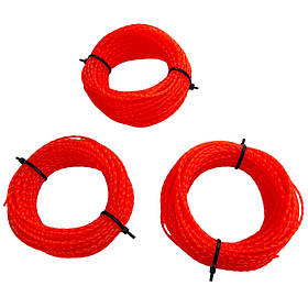 Набір 3-х котушок волосіні для тримера (2.0 мм х 15 м, плетена)