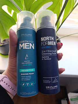 Піна для гоління і вмивання 2 в 1 North For Men Subzero Oriflame, 200 мл