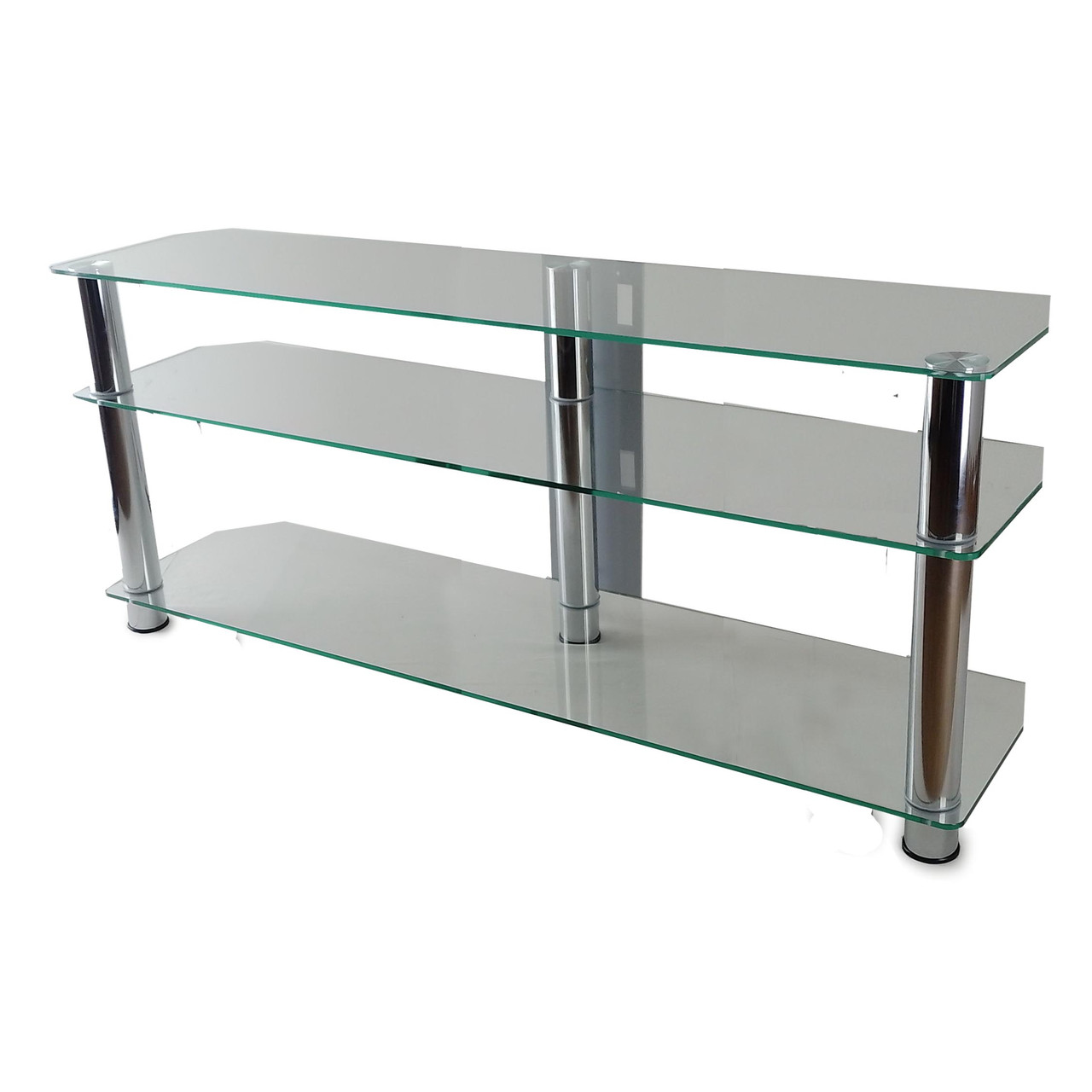 Тумба ТВ зі скла 1250х350х569 Commus Мерідіан MX clear Chr прозоре-хром