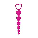 Анальна силіконова пробка 18 см малинова, ланцюжок з кільцем для анальної стимуляції сексу, Інтимні іграшки, фото 2