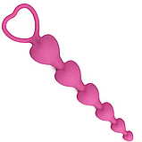 Анальна силіконова пробка 18 см малинова, ланцюжок з кільцем для анальної стимуляції сексу, Інтимні іграшки, фото 3