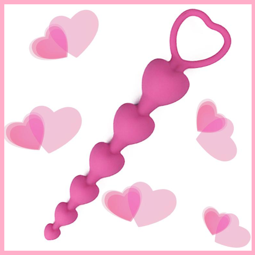 Анальна силіконова пробка 18 см малинова, ланцюжок з кільцем для анальної стимуляції сексу, Інтимні іграшки, фото 1