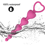 Анальна силіконова пробка 18 см малинова, ланцюжок з кільцем для анальної стимуляції сексу, Інтимні іграшки, фото 8