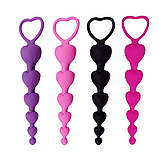 Анальна силіконова пробка 18 см малинова, ланцюжок з кільцем для анальної стимуляції сексу, Інтимні іграшки, фото 9