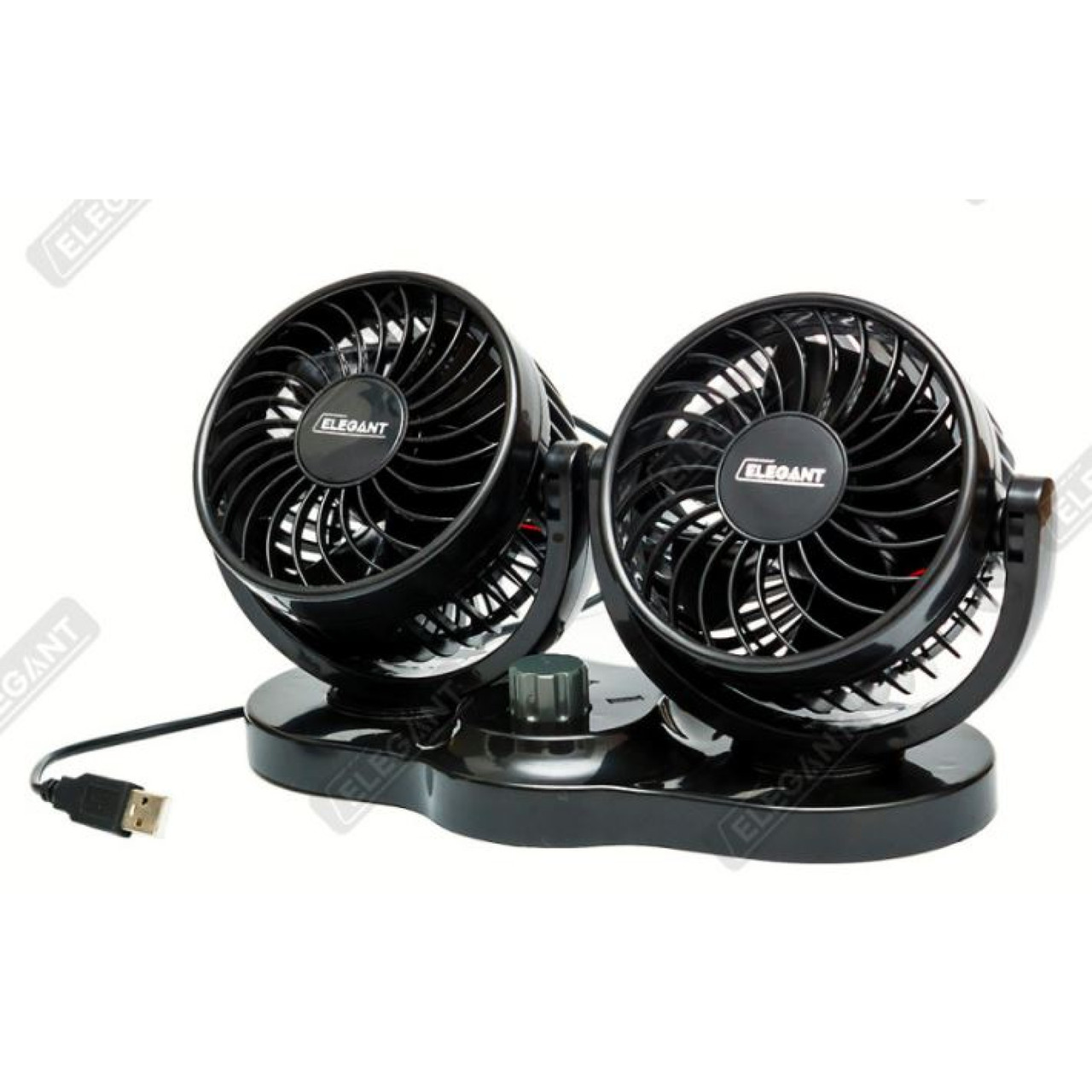 Автомобільний вентилятор 5V 4x2 Elegant (101554) Подвійний, на скотчі, фото 1