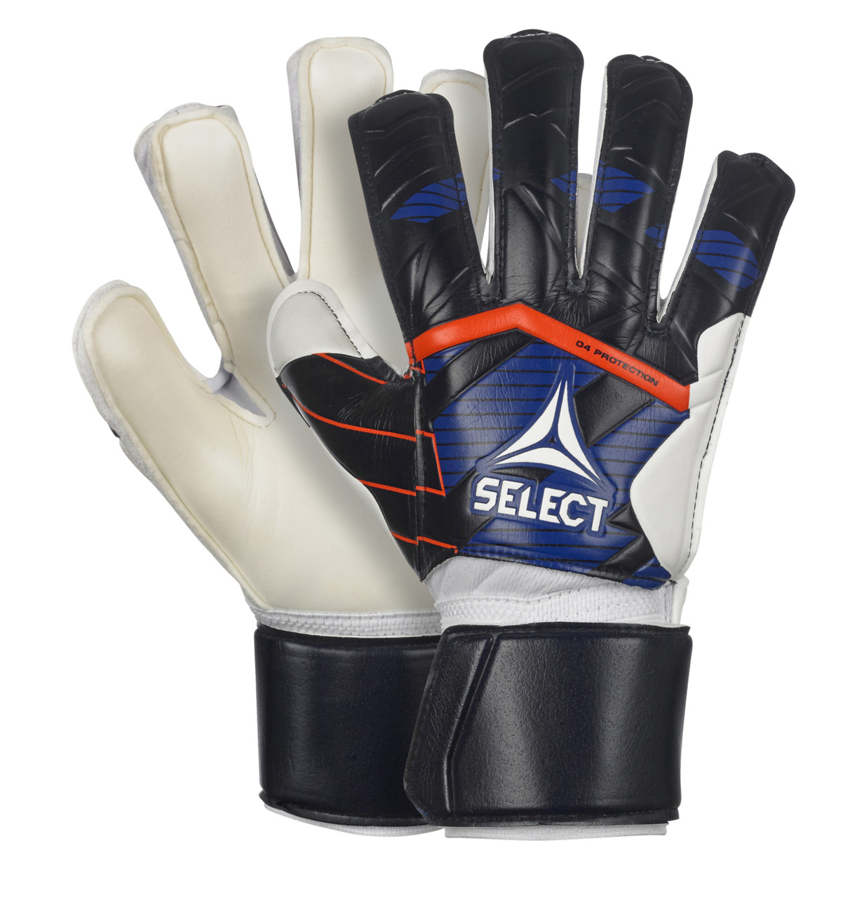 Рукавички воротарські Select GOALKEEPER GLOVES 04 PROTECTION v24 синій, білий Діт 4 (15,5 см), фото 1