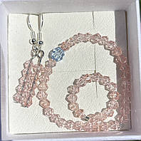 Дитяча біжутерія браслет, кільце і сережки, браслет, кільце і сережки ручної роботи, рожевий браслет і кільце