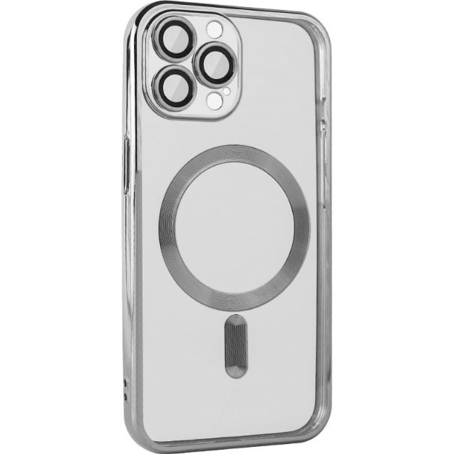 Силіконовий чохол для iPhone 14 Pro Max - Fibra Chrome with Magnetic, Silver