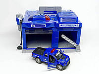 Ігровий набір «Гараж Поліція» CLM-556 - паркінг із гучномовцем, поліцейською машинкою