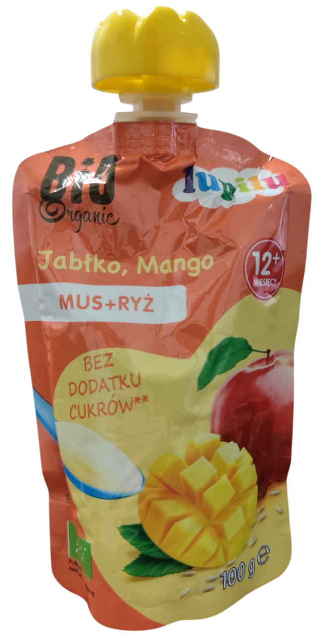 Пюре Lupilu Bio Organic ЯБЛУКО-МАНГО для дітей від 12міс, 100г, фото 1