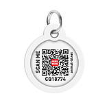 Адресник для собак і котів металевий WAUDOG Smart ID з QR паспортом, малюнок "Чудо-жінка 2", коло, Д 30 мм, фото 4