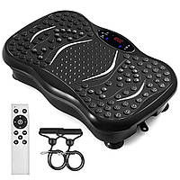 Віброплатформа для тренувань з 2 еспандерами + пульт, до 120кг TS-5513 / Вібротренажер для схуднення