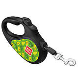 Повідець-рулетка для собак WAUDOG R-leash, малюнок "Авокадо", XS, до 12 кг, 3 м, світловідбиваюча стрічка, фото 3