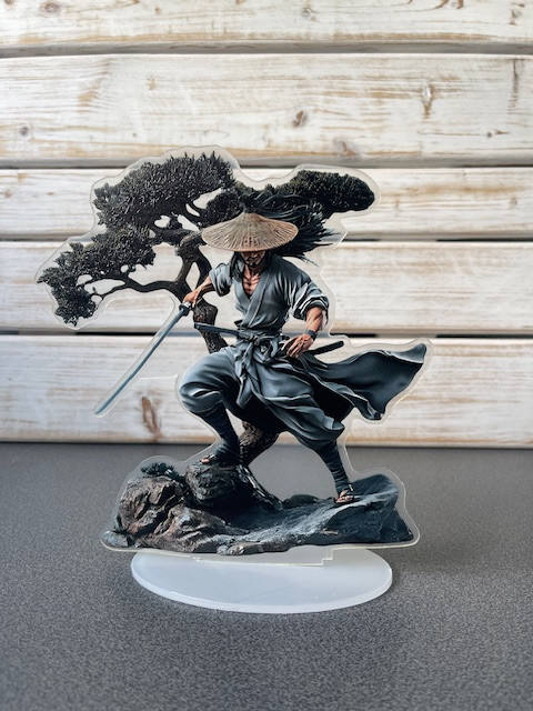 2D акрилова плоска статуя в стилі аніме хлопця з мечем, 20 см., фото 1