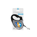 Повідець-рулетка для собак WAUDOG R-leash, малюнок "Прапор", XS, до 12 кг, 3 м, світловідбиваюча стрічка, фото 5