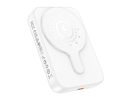 Power bank Hoco J117A 10000 mAh магнітний з функцією бездротового заряджання білий
