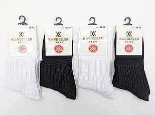 Жіночі медичні шкарпетки Kardesler з послабленою резинкою в рубчик, розмір 36-40 12 пар/уп. Чорний/Білий