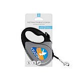 Повідець-рулетка для собак WAUDOG R-leash, малюнок "Прапор", S, до 15 кг, 5 м, світловідбиваюча стрічка чорний, фото 5