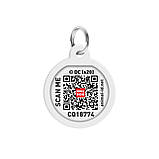 Адресник для собак та котів металічний WAUDOG Smart ID з QR паспортом, малюнок "Чудо-жінка 2", круг, Д 25 мм, фото 4