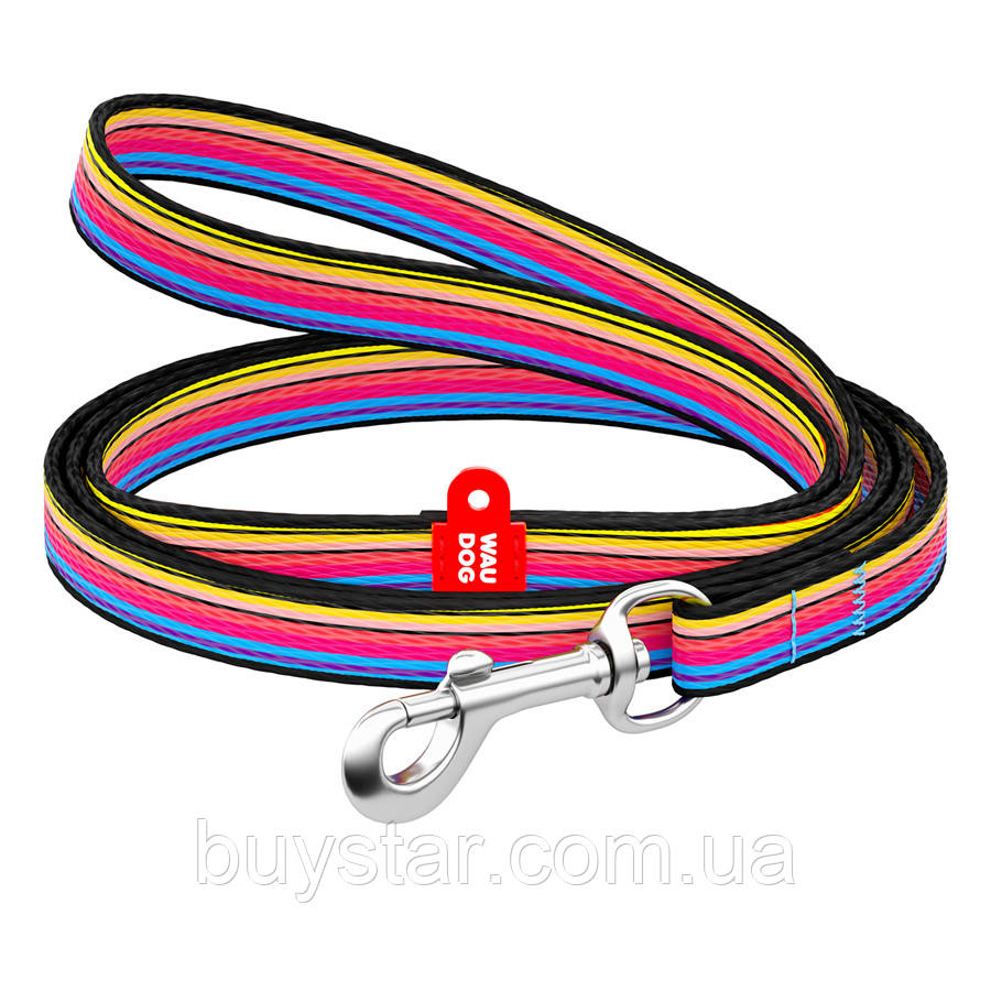 Повідець для собак нейлоновий WAUDOG Nylon, малюнок "Лінія 1", Ш 10 мм, Дов 122 см, фото 1