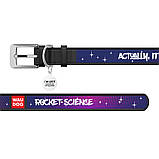 Нашийник для собак шкіряний WAUDOG Design з QR паспортом, малюнок "Космос. Ракетобудування", XS, Ш 12 мм, Дов, фото 3