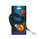 Повідець-рулетка для собак WAUDOG R-leash, малюнок "Супермен Герой", M, до 25 кг, 5 м, світловідбиваюча, фото 3