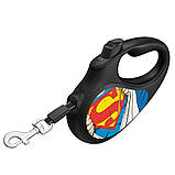 Повідець-рулетка для собак WAUDOG R-leash, малюнок "Супермен Герой", M, до 25 кг, 5 м, світловідбиваюча, фото 4