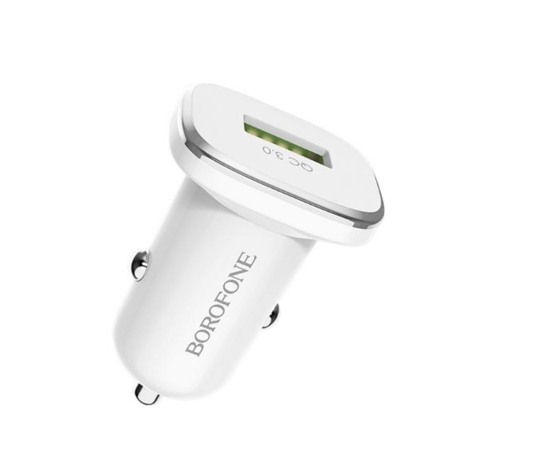 Автомобільний зарядний пристрій Borofone BZ12A USB QC 18W білий