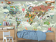 Декор для дитячої кімнати, самоклеюча плівка Oracal з малюнком "Дитяча карта світу", фото 4